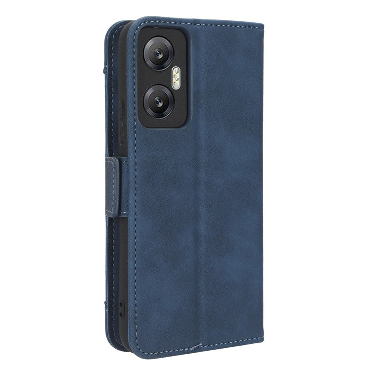 For Infinix Hot 20 5G / X666 / X666B PU Leather Wallet Phone Case Stand Magnetic Closure Flip Phone Cover with Multiple Card Slots - Blue