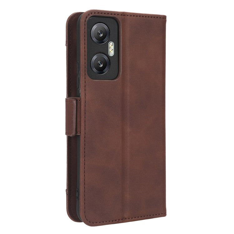 For Infinix Hot 20 5G / X666 / X666B PU Leather Wallet Phone Case Stand Magnetic Closure Flip Phone Cover with Multiple Card Slots - Brown