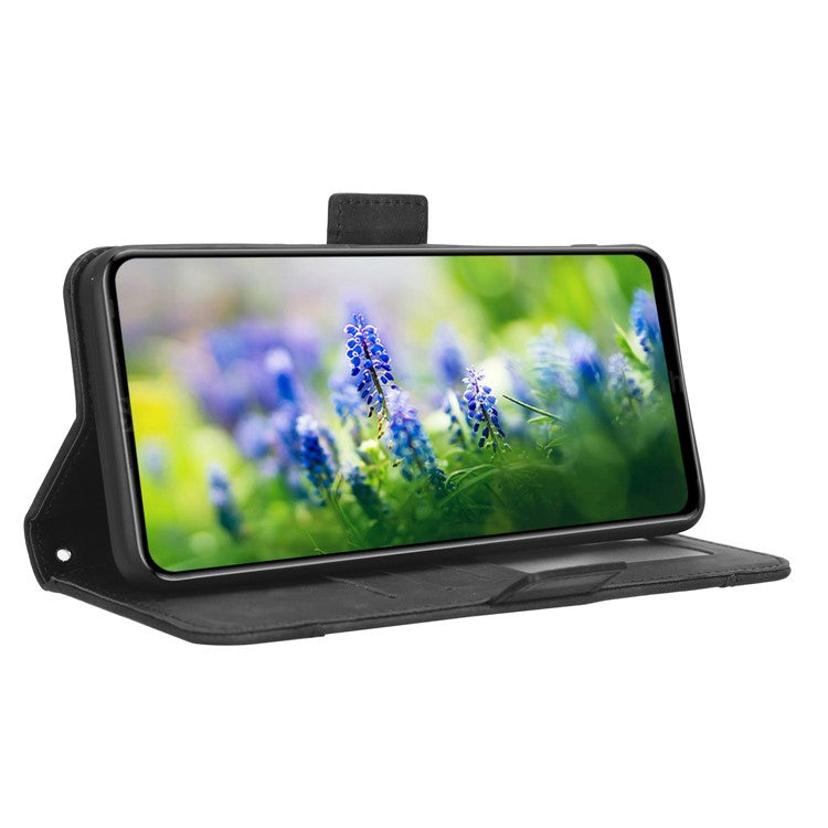 For Infinix Hot 20S 4G / X6827 PU Leather Wallet Stand Magnetic Flip Smartphone Cover with Multiple Card Slots - Black