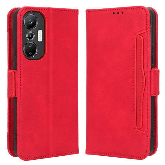 For Infinix Hot 20S 4G / X6827 PU Leather Wallet Stand Magnetic Flip Smartphone Cover with Multiple Card Slots - Red