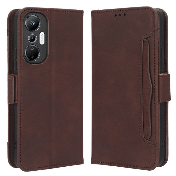 For Infinix Hot 20S 4G / X6827 PU Leather Wallet Stand Magnetic Flip Smartphone Cover with Multiple Card Slots - Brown