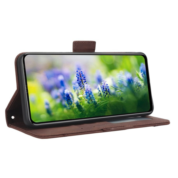 For Infinix Hot 20S 4G / X6827 PU Leather Wallet Stand Magnetic Flip Smartphone Cover with Multiple Card Slots - Brown