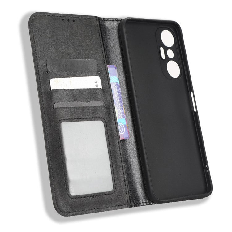 For Infinix Hot 20S 4G / X6827 Case Stand Retro Texture Imprinted Pattern PU Leather Anti-Shock Flip Wallet Phone Cover - Black