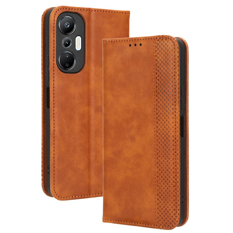 For Infinix Hot 20S 4G / X6827 Case Stand Retro Texture Imprinted Pattern PU Leather Anti-Shock Flip Wallet Phone Cover - Brown