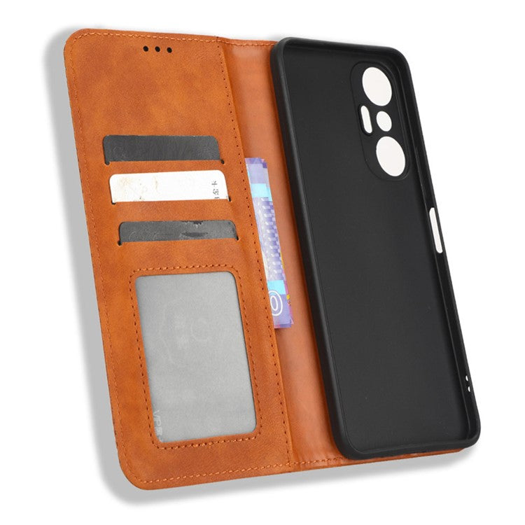 For Infinix Hot 20S 4G / X6827 Case Stand Retro Texture Imprinted Pattern PU Leather Anti-Shock Flip Wallet Phone Cover - Brown