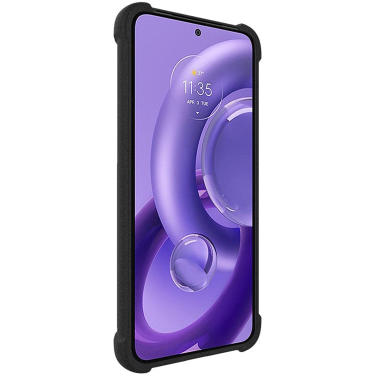 IMAK Matte Phone Cover For Motorola Edge 30 Neo 5G / Edge 30 Lite Drop-proof Soft TPU Four Corners Airbag Anti-scratch Phone Case - Black