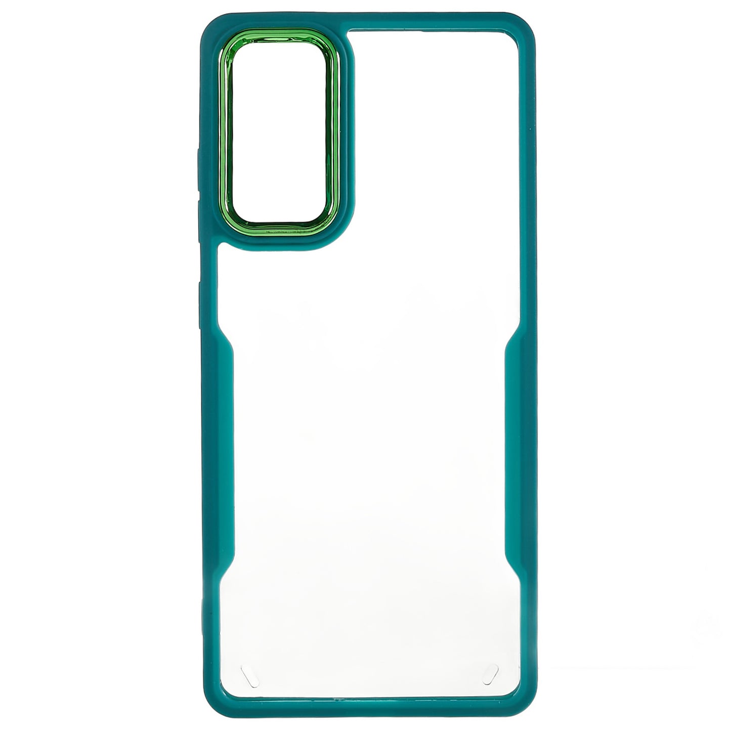For Samsung Galaxy S20 FE 4G / FE 5G / S20 Lite / S20 FE 2022 Clear Case Soft TPU Hard Acrylic Drop Protective Phone Cover with Electroplating Lens Frame - Green