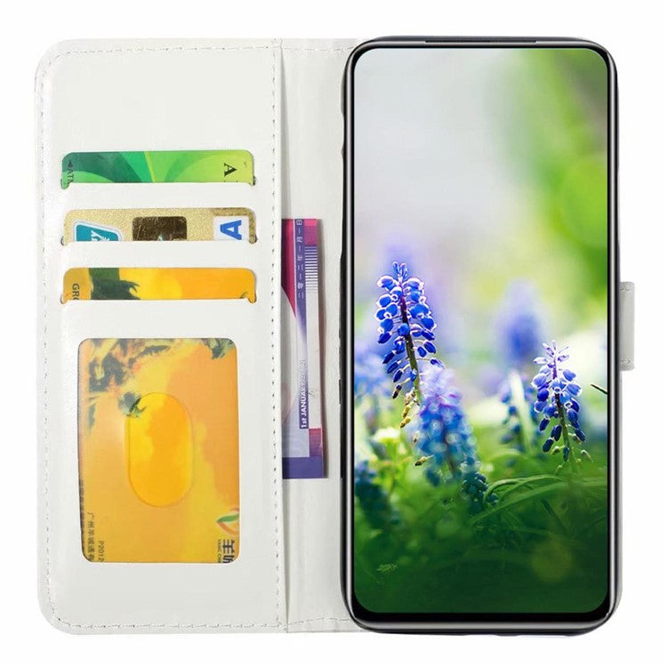 For Samsung Galaxy A34 5G Pattern Printing PU Leather Wallet Case Stand Magnetic Clasp Shockproof Folio Phone Cover with Strap - Blue Marble