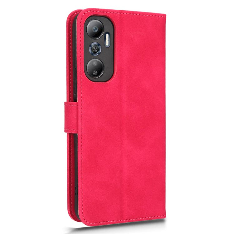 For Infinix Hot 20 4G Skin-Touch Feeling PU Leather Flip Wallet Case Scratch-Resistant Cell Phone Cover Stand - Rose