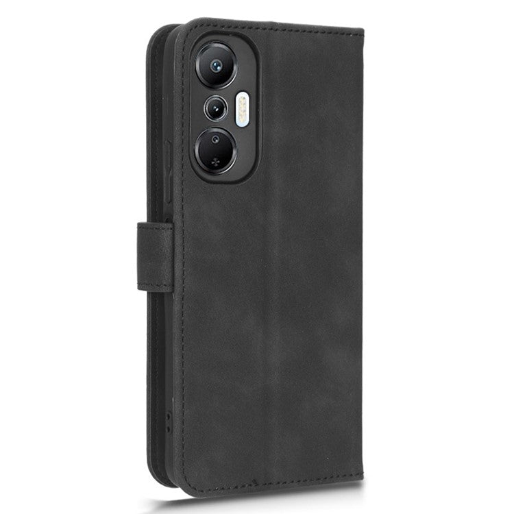 Phone Flip Wallet Case For Infinix Hot 20 4G PU Leather Cell Phone Cover Stand - Black