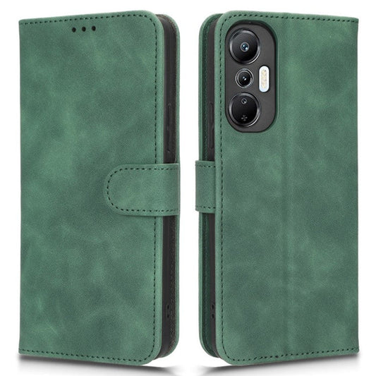 Phone Flip Wallet Case For Infinix Hot 20 4G PU Leather Cell Phone Cover Stand - Green