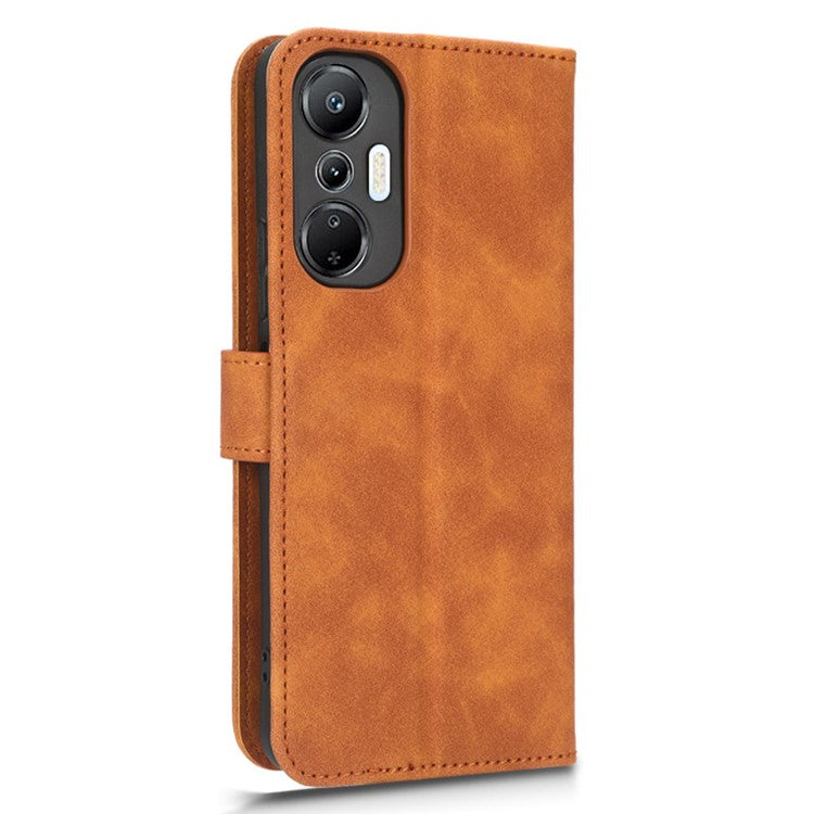 Phone Flip Wallet Case For Infinix Hot 20 4G PU Leather Cell Phone Cover Stand - Brown