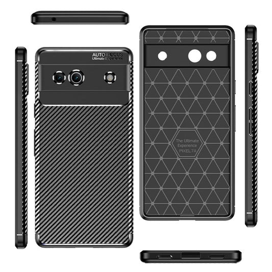 For Google Pixel 7a Flexible TPU Anti-Fingerprint Protective Cover Anti-Scratch Carbon Fiber Texture Phone Case