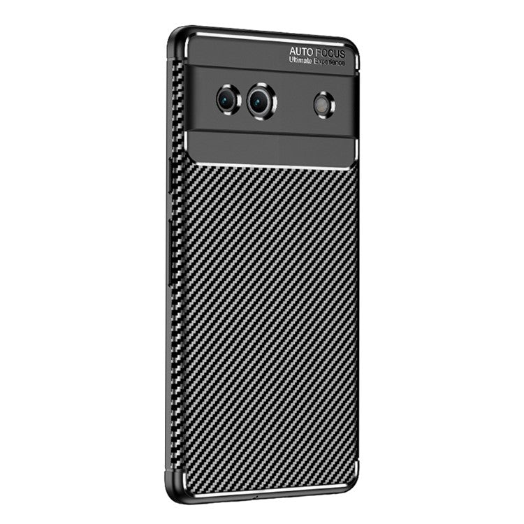 For Google Pixel 7a Flexible TPU Anti-Fingerprint Protective Cover Anti-Scratch Carbon Fiber Texture Phone Case