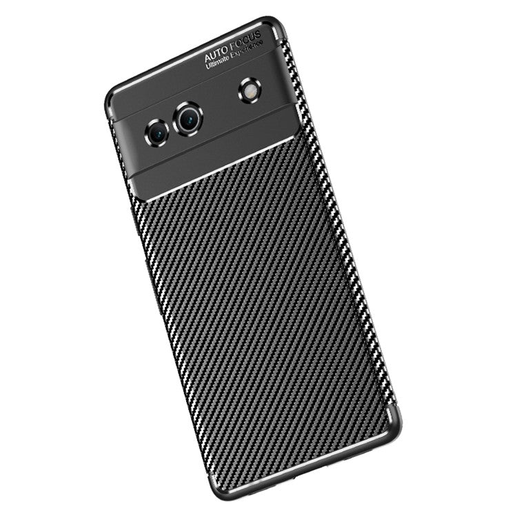 For Google Pixel 7a Flexible TPU Anti-Fingerprint Protective Cover Anti-Scratch Carbon Fiber Texture Phone Case