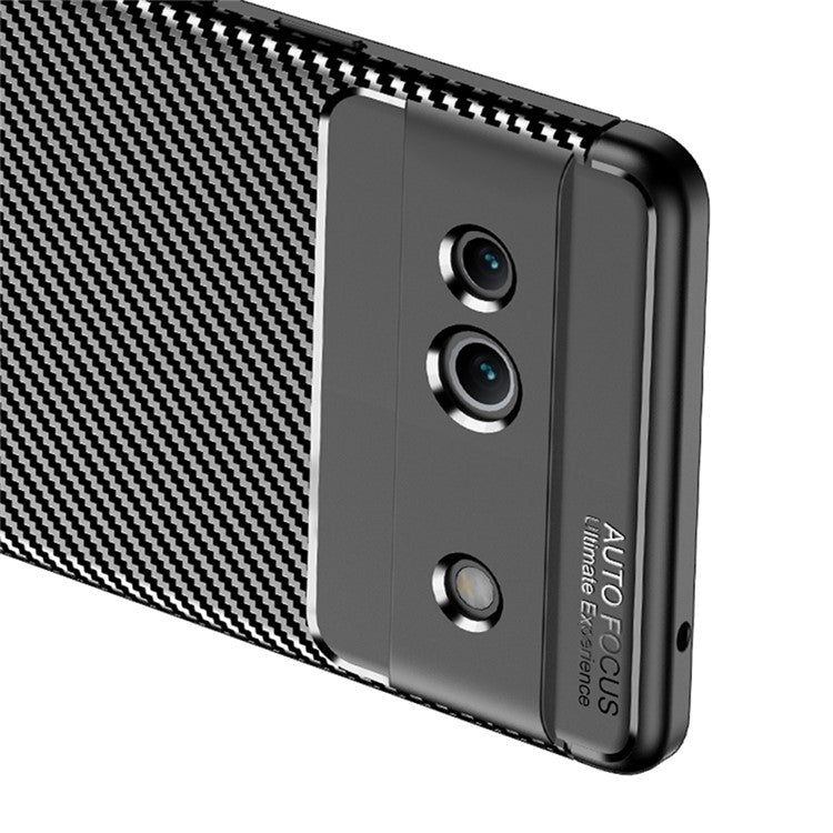 For Google Pixel 7a Flexible TPU Anti-Fingerprint Protective Cover Anti-Scratch Carbon Fiber Texture Phone Case
