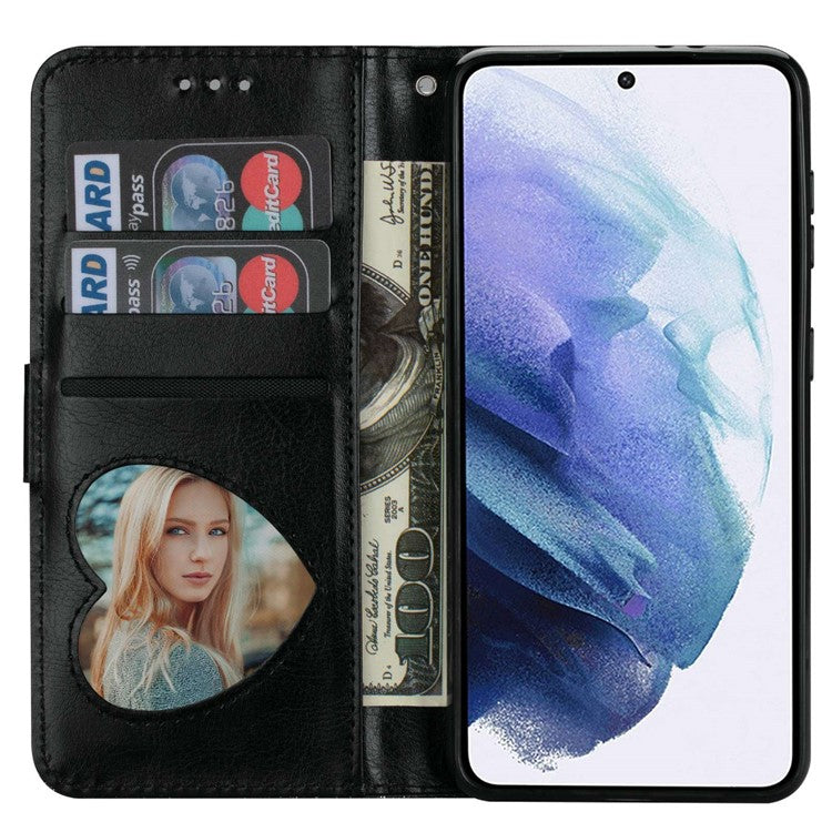 For Samsung Galaxy A54 5G Full Protection Phone Case Zipper Pocket Glittery Sequins PU Leather Flip Phone Cover Wallet Stand - Black