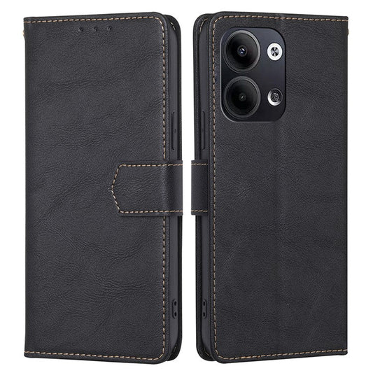 TPU+PU Leather Flip Phone Case for Oppo Reno9 Pro 5G / Reno9 5G, RFID Blocking Stand Magnetic Phone Shell Cover Wallet - Black