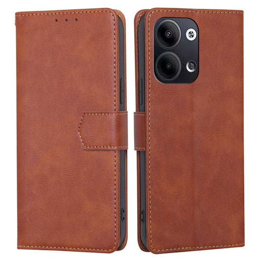 TPU+PU Leather Flip Phone Case for Oppo Reno9 Pro 5G / Reno9 5G, RFID Blocking Stand Magnetic Phone Shell Cover Wallet - Brown