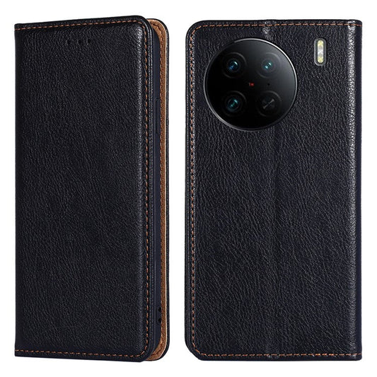 Cell Phone Cover for vivo X90 Pro 5G, Anti-Scratch Foldable Stand Wallet PU Leather Phone Case Magnetic Auto-closing Shell - Black