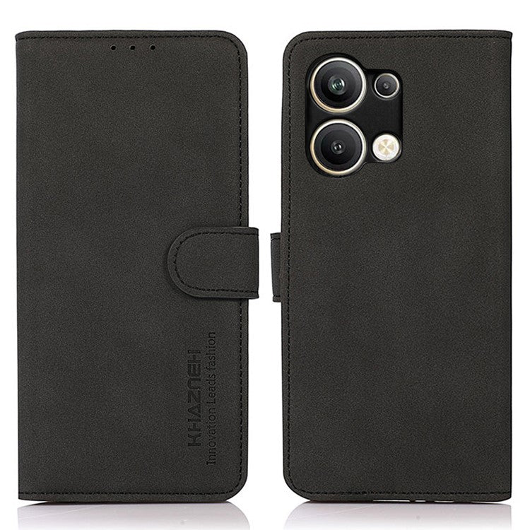 KHAZNEH For Oppo Reno9 Pro+ 5G Textured PU Leather Wallet Phone Case Magnetic Clasp Stand Shockproof Cover - Black