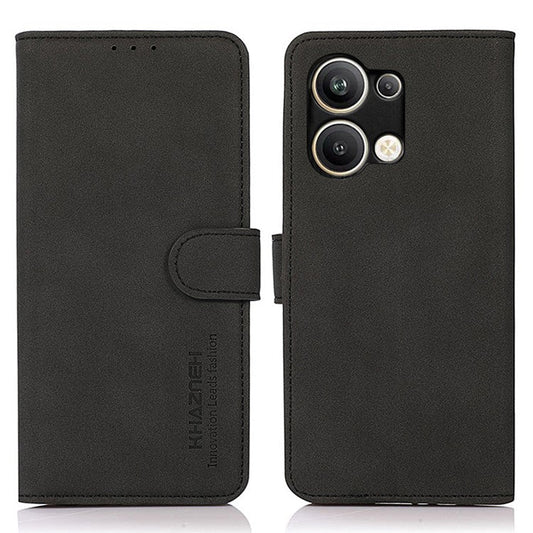 KHAZNEH For Oppo Reno9 Pro+ 5G Textured PU Leather Wallet Phone Case Magnetic Clasp Stand Shockproof Cover - Black
