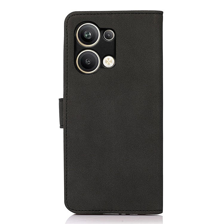 KHAZNEH For Oppo Reno9 Pro+ 5G Textured PU Leather Wallet Phone Case Magnetic Clasp Stand Shockproof Cover - Black