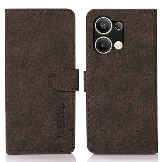 KHAZNEH For Oppo Reno9 Pro+ 5G Textured PU Leather Wallet Phone Case Magnetic Clasp Stand Shockproof Cover - Brown