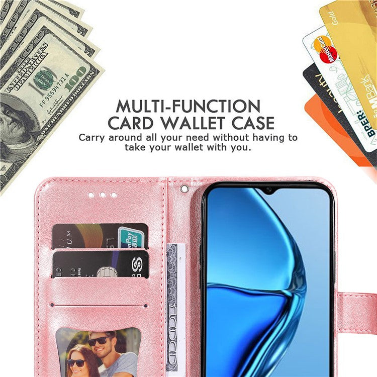 For Infinix Hot 20S 4G Flip Leather Phone Case Stand Wallet Flower Imprinting Phone Cover with Strap - Pink