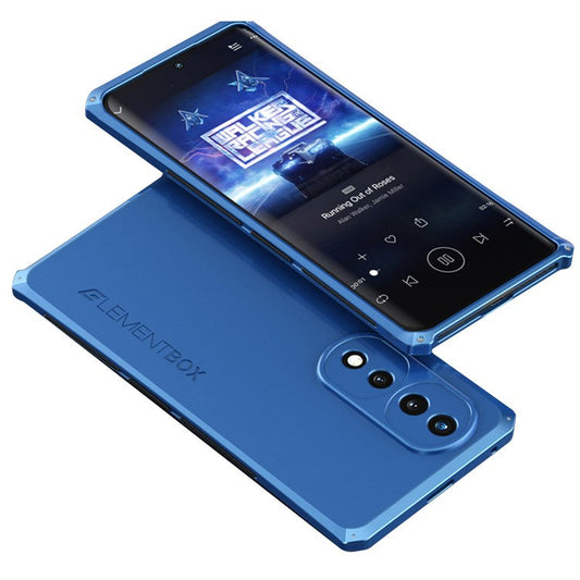 ELEMENT BOX For Honor 70 5G Hard PC Back Metal Frame Hybrid Case 3-Piece Design Anti-drop Phone Cover - Blue  /  Blue