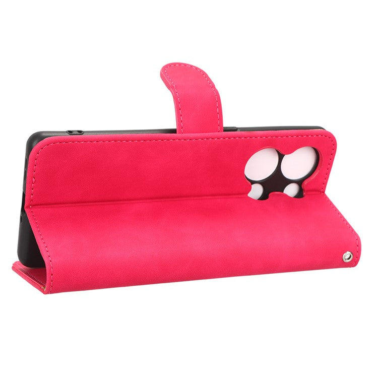 Phone Wallet Case For Oppo Reno9 Pro+ 5G Skin-Touch Feeling PU Leather Cell Phone Cover Stand Card Holder - Rose