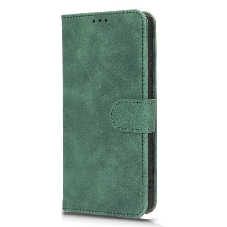 For Google Pixel 7a Skin-Touch Feeling PU Leather Flip Wallet Case Full Protection Anti-Wear Cell Phone Cover Stand - Green