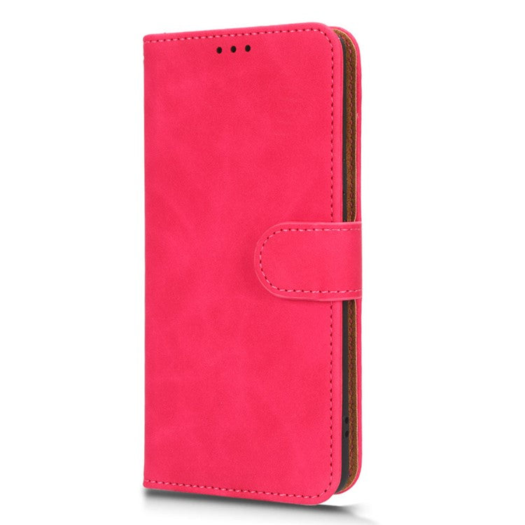 For Google Pixel 7a Skin-Touch Feeling PU Leather Flip Wallet Case Full Protection Anti-Wear Cell Phone Cover Stand - Rose