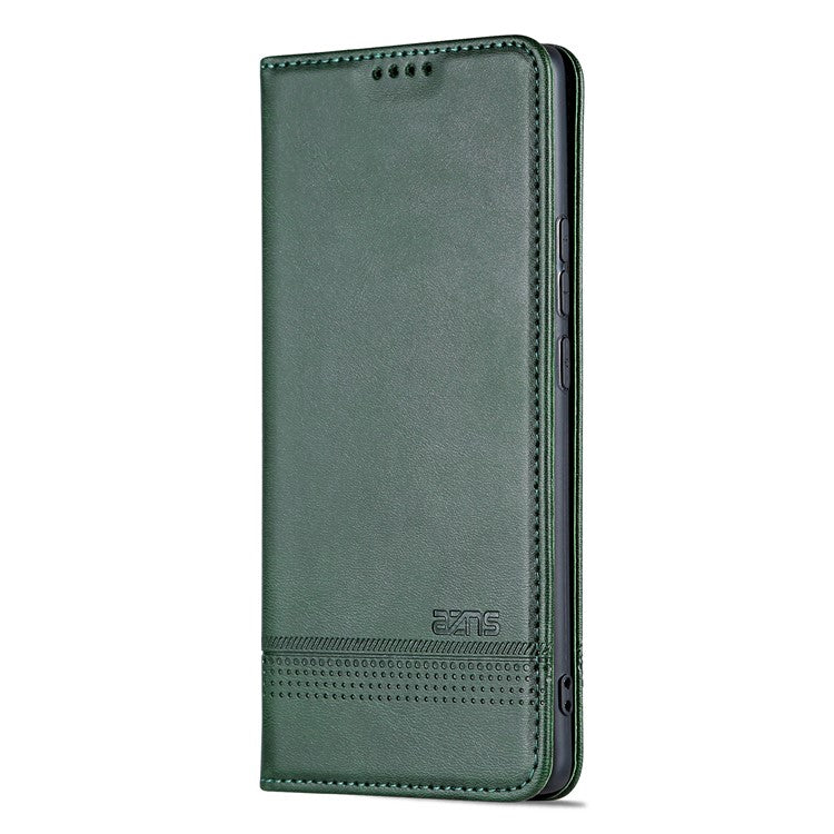 AZNS For vivo X90 5G Cowhide Texture PU Leather Wallet Full Protection Phone Case Stand Magnetic Auto Closure Flip Phone Cover - Green