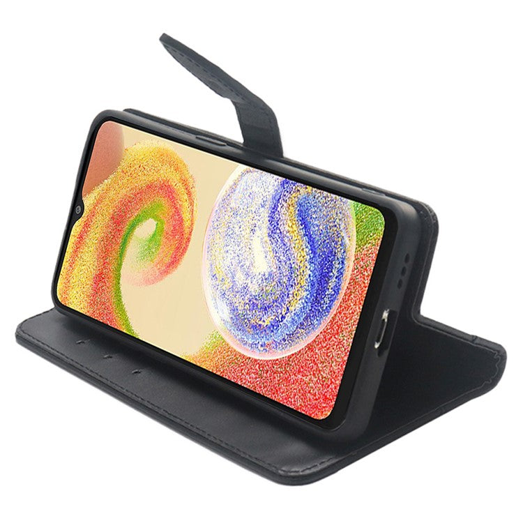 IDEWEI For Samsung Galaxy A04e 4G / F04 4G / M04 4G Anti-fall PU Leather Phone Stand Case Magnetic Clasp Shockproof Card Holder Cover - Purple