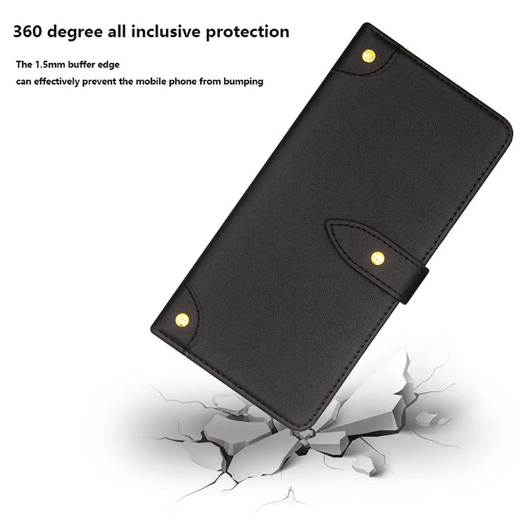 IDEWEI For Samsung Galaxy A04e 4G / F04 4G / M04 4G Anti-fall PU Leather Phone Stand Case Magnetic Clasp Shockproof Card Holder Cover - Purple