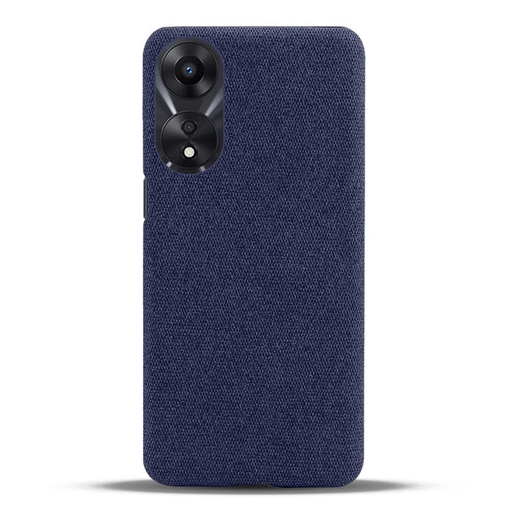 Ultra Slim Smartphone Case For Oppo A58 5G, Anti-fall Solid Color Hard PC Cloth Texture Protective Phone Cover - Blue