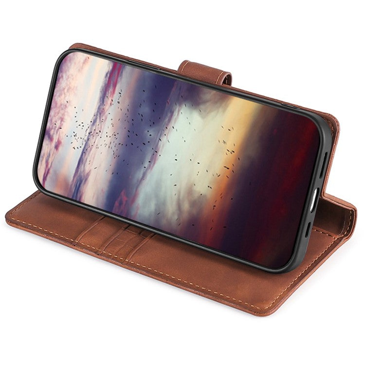 For Google Pixel 7a Crocodile Texture Skin-touch Feeling Phone Case Drop-proof PU Leather Cell Phone Cover with Wallet Stand - Brown