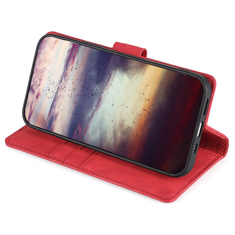 For Google Pixel 7a Crocodile Texture Skin-touch Feeling Phone Case Drop-proof PU Leather Cell Phone Cover with Wallet Stand - Red