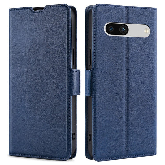 Shockproof Phone Cover For Google Pixel 7a, PU Leather Card Holder Foldable Stand Protective Phone Case - Blue