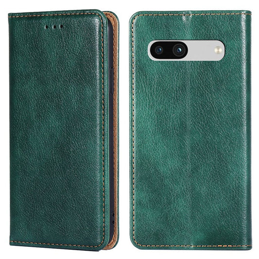 PU Leather Phone Case For Google Pixel 7a, Magnetic Auto-closing Stand Drop-proof Phone Flip Wallet Cover - Green