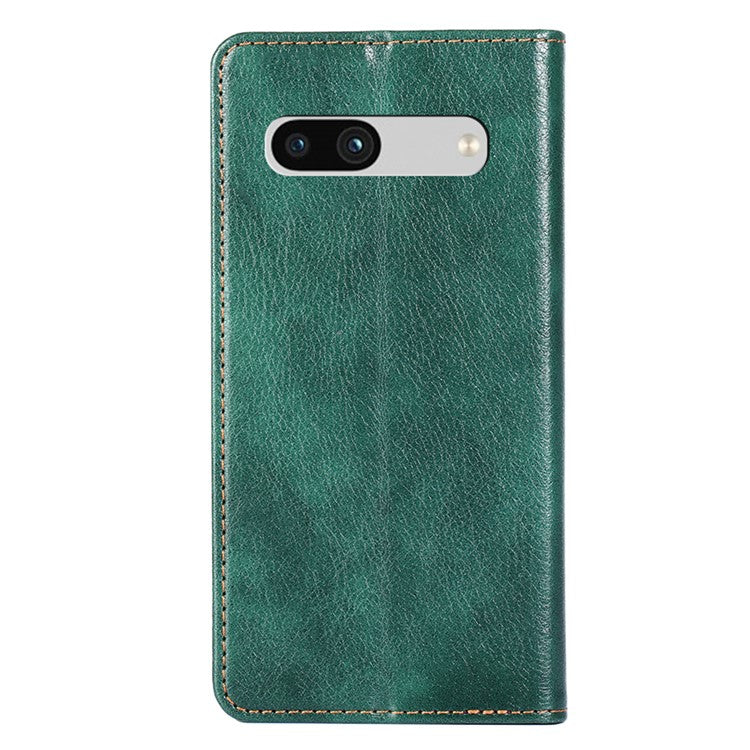 PU Leather Phone Case For Google Pixel 7a, Magnetic Auto-closing Stand Drop-proof Phone Flip Wallet Cover - Green