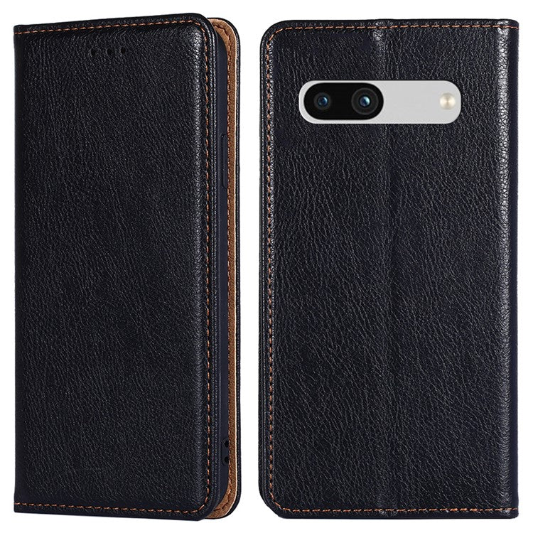 PU Leather Phone Case For Google Pixel 7a, Magnetic Auto-closing Stand Drop-proof Phone Flip Wallet Cover - Black