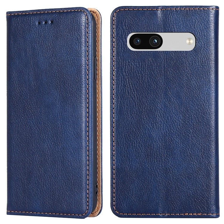 PU Leather Phone Case For Google Pixel 7a, Magnetic Auto-closing Stand Drop-proof Phone Flip Wallet Cover - Blue