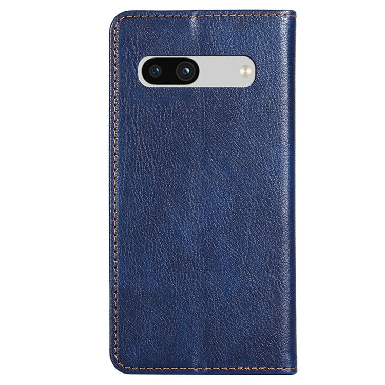 PU Leather Phone Case For Google Pixel 7a, Magnetic Auto-closing Stand Drop-proof Phone Flip Wallet Cover - Blue