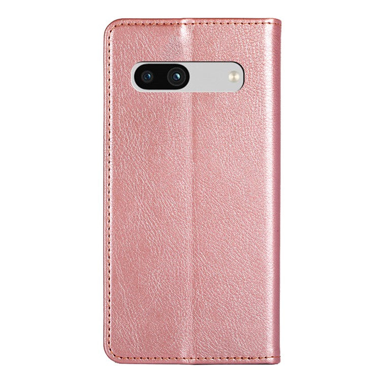 PU Leather Phone Case For Google Pixel 7a, Magnetic Auto-closing Stand Drop-proof Phone Flip Wallet Cover - Rose Gold