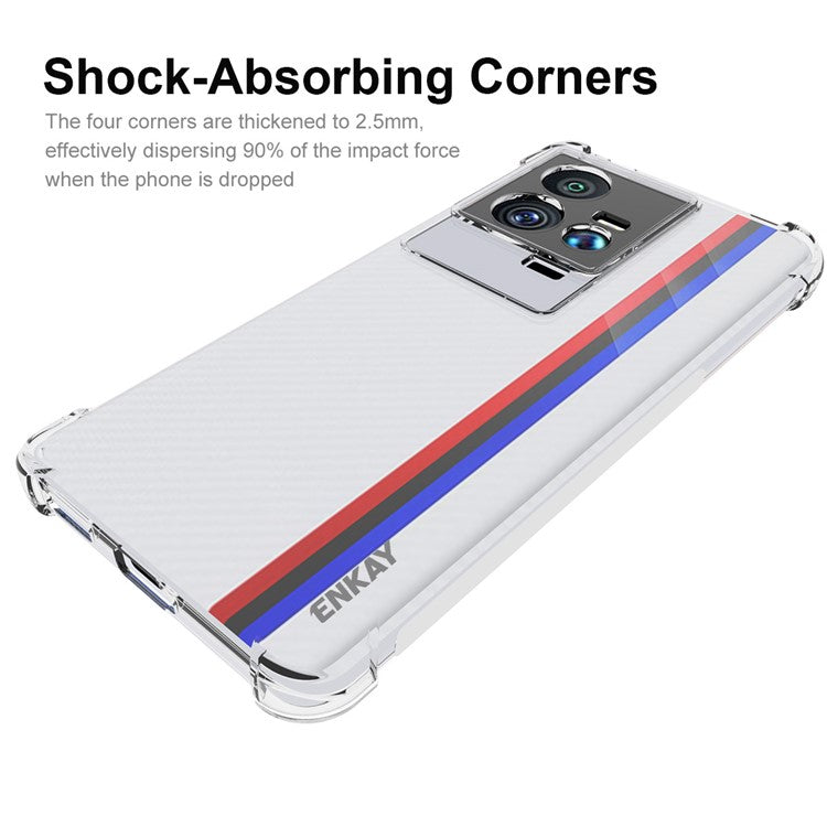 ENKAY HAT PRINCE For vivo iQOO 11 5G Super Transparent TPU Mobile Phone Case Thickened Corners Anti-slip Strip Edge Clear Smartphone Cover