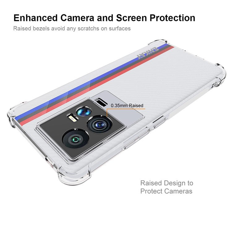 ENKAY HAT PRINCE For vivo iQOO 11 5G Super Transparent TPU Mobile Phone Case Thickened Corners Anti-slip Strip Edge Clear Smartphone Cover