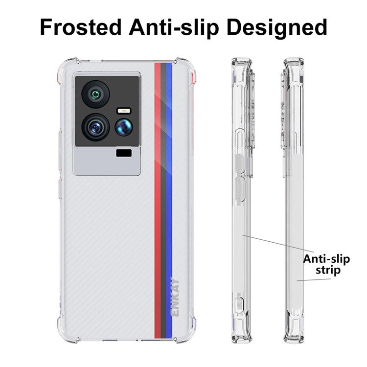 ENKAY HAT PRINCE For vivo iQOO 11 5G Super Transparent TPU Mobile Phone Case Thickened Corners Anti-slip Strip Edge Clear Smartphone Cover