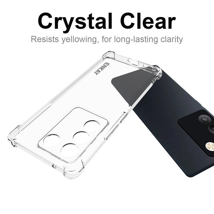 ENKAY HAT PRINCE For vivo S16 Pro / S16 Slim Fit Thickened Corners Phone Case Anti-slip Strip Edge Clear TPU Mobile Phone Cover